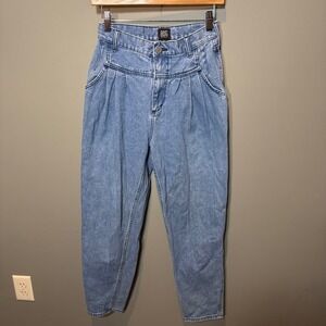 BDG Vintage Retro Style Jeans Women 25 Blue Pleated High Rise Tapered Leg Mom UO